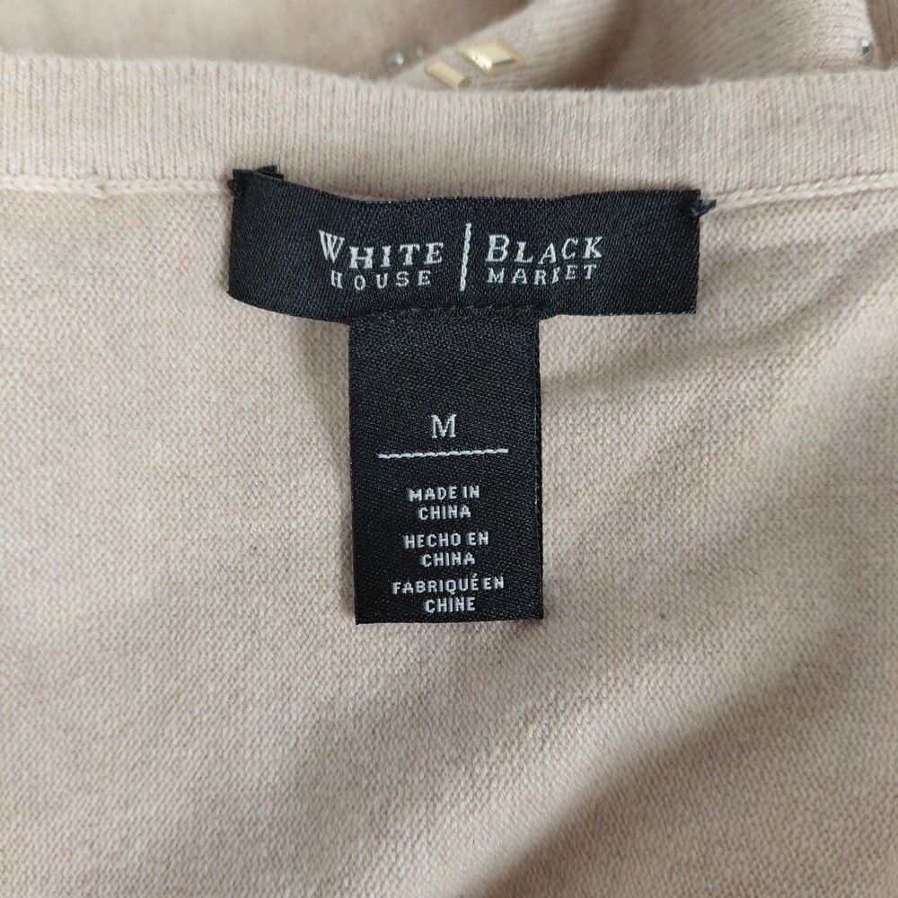 White House Black Market boat neck jeweled 3/4 sleeve sweater SZ M - Picture 8 of 9